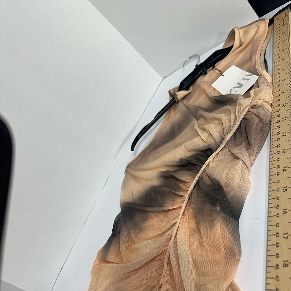 Zara Tan Asymmetrical Ruched Tank Top size S brand new w tags - Picture 7 of 7